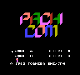 Pachicom title screen for Famicom Disk System